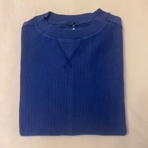 Aerie Women's Blue Ribbed Sweatshirt